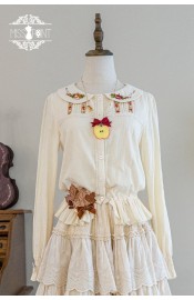 Miss Point Chubby Fox In The Forest Embroidered Collar Daily Blouse(2nd Reservation/Full Payment Without Shipping)